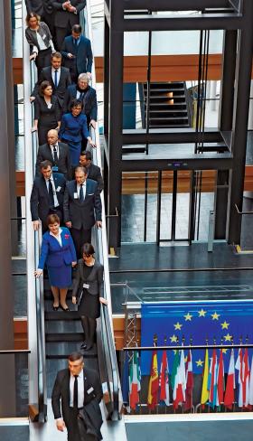 Premier Beata Szydło po spotkaniu z polskimi europosłami w Parlamencie Europejskim.