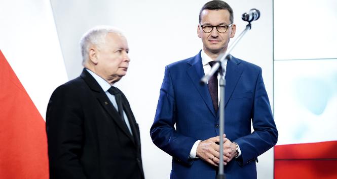 Prezes Jarosław Kaczyński i premier Mateusz Morawiecki