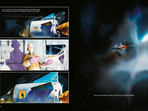 Adaptacje opowiadania „Podróż siódma” z „Dzienników gwiazdowych”: komiks „The Seventh Voyage” Jona J. Mutha.