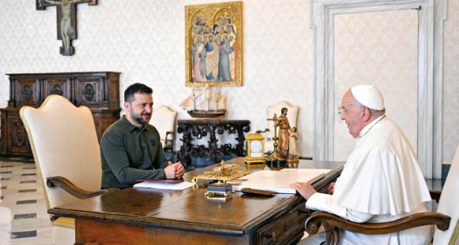 Wołodymyr Zełenski i papież Franciszek