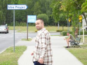 Andrii Kadukha przed gorzowskim szpitalem