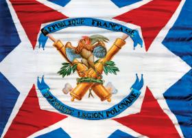 Sztandar Batalionu Artylerii Legionów Polskich we Włoszech.