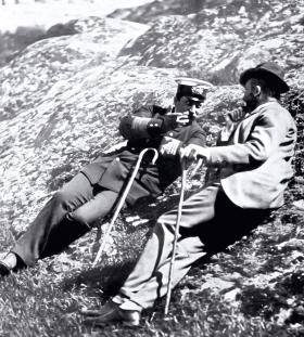 Cesarz Wilhelm II i książę Eulenburg podczas wspólnej podróży do norweskich fiordów, 1906 r.