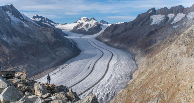 Aletschgletscher pomału odchodzi.