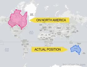 Australia przeniesiona do Ameryki staje się naprawdę duża.