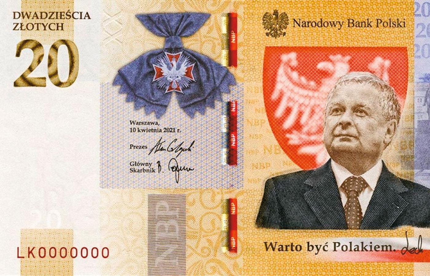 Wyemitowany właśnie przez NBP 20-złotowy banknot z Lechem Kaczyńskim opatrzony został dumnym cytatem „Warto być Polakiem”.