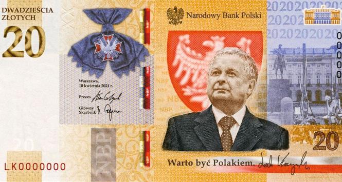 Wyemitowany właśnie przez NBP 20-złotowy banknot z Lechem Kaczyńskim opatrzony został dumnym cytatem „Warto być Polakiem”.