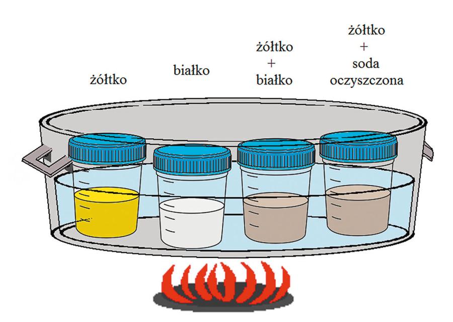 Żółtko i białko poszarzeją tylko wtedy, gdy gotowane są razem – powstaje siarczek żelaza(II). Soda oczyszczona podwyższa pH żółtka, sprzyjając rozpadowi białek i powstaniu tego siarczku.