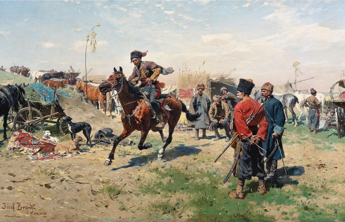 Kozacy zaporoscy; obraz Józefa Brandta, 1893 r.
