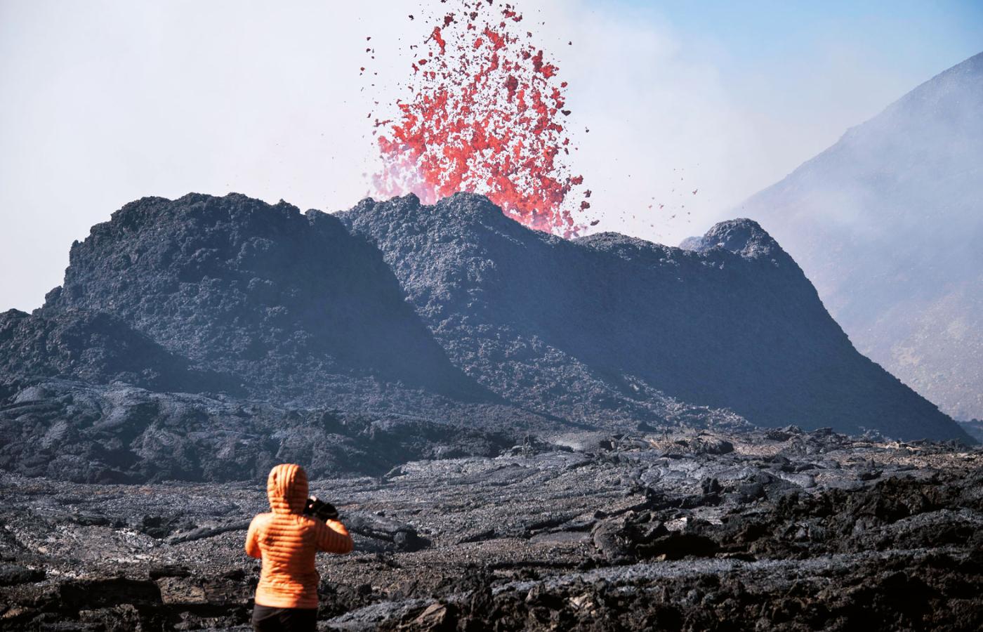 Erupcja wulkanu Litli-Hrútur na półwyspie Reykjanes, lipiec 2023 r.