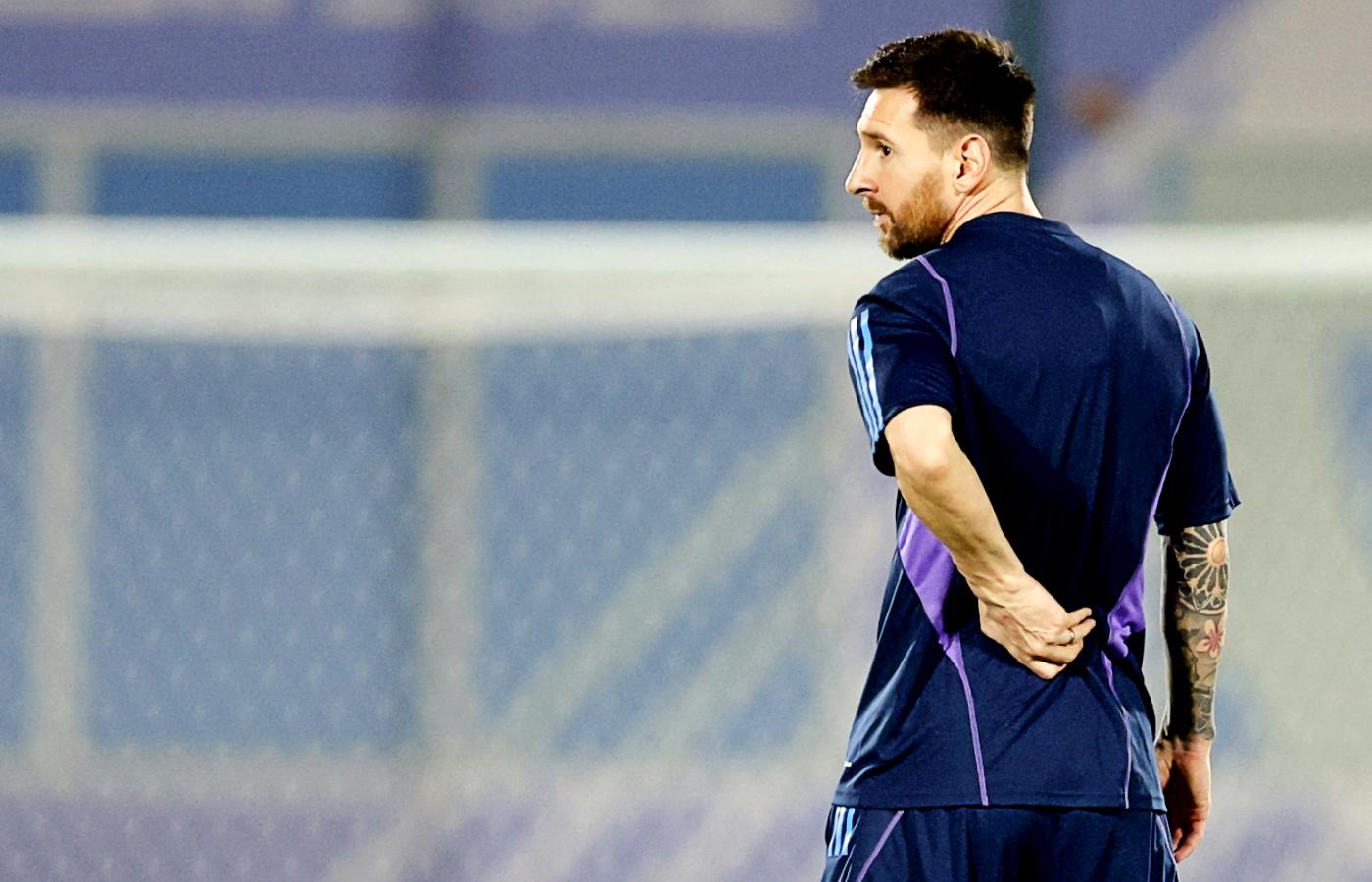 Katar 2022. Najwybitniejszy piłkarz w reprezentacji Argentyny Leo Messi na jednym z ostatnich treningów przed meczem z Polską. 29 listopada 2022 r.