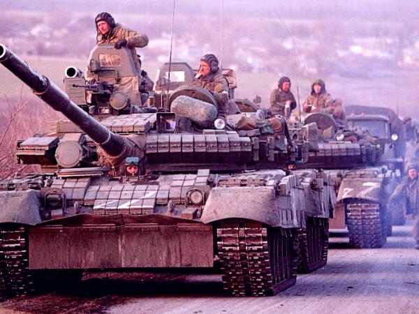 Rosyjskie wojska w okolicach Mariupola w 2022 r.