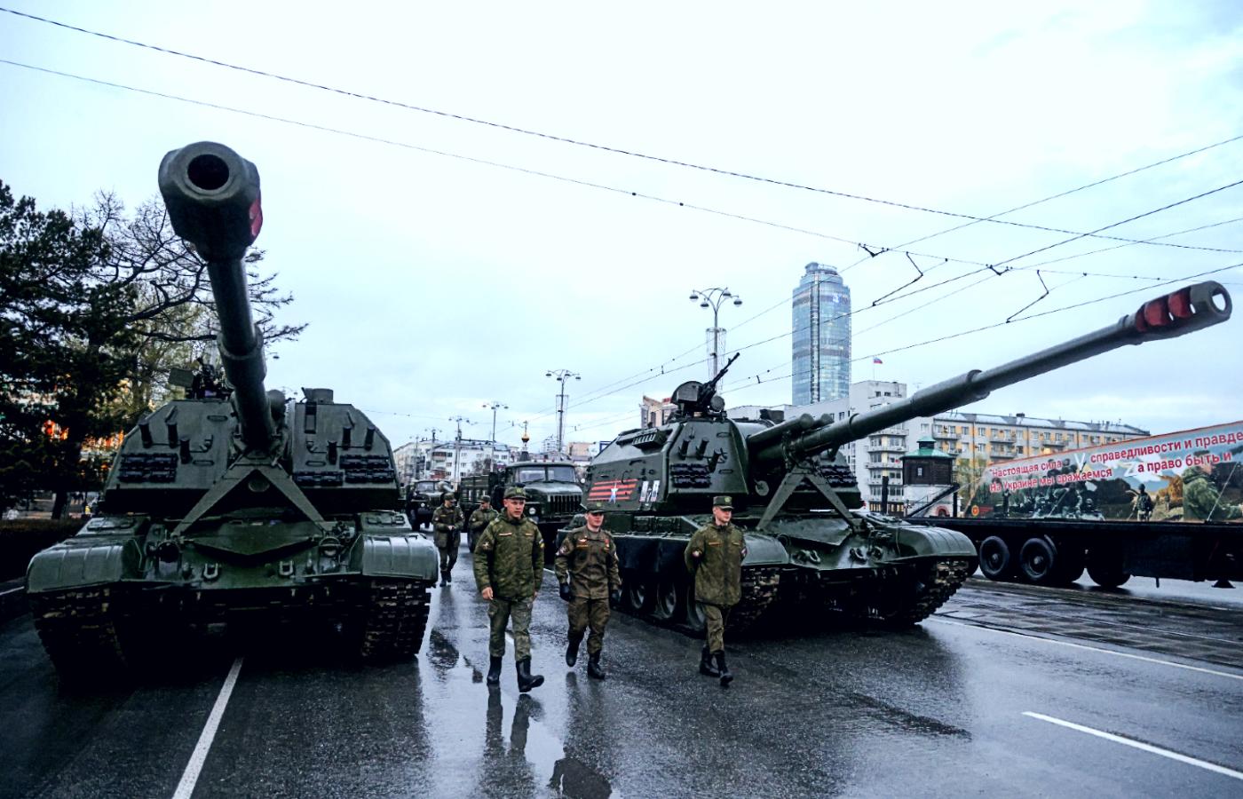 Czołg T-14, próba do Parady Zwycięstwa, Moskwa, maj 2022 r.