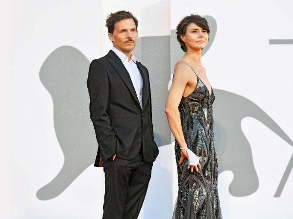 Michał Englert i Małgorzata Szumowska na festiwalu filmowym w Wenecji, gdzie pokazywano „Śniegu już nigdy nie będzie”.