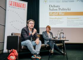 Rafał Woś, kurator cyklu debat oraz Agnieszka Wolak, dyrektor PR Festiwalu