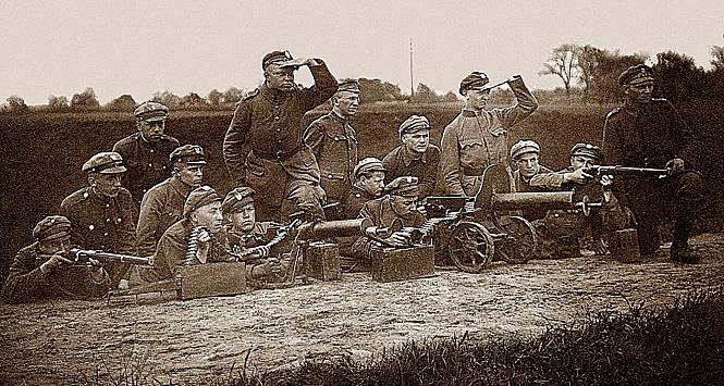 Polscy żołnierze na stanowiskach