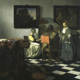 Jan Vermeer van Delft „Koncert” (datowany na lata 1658-1664). Zaginął w 1990 r. Obraz skradziono z Isabella Stewart Gardner Museum w 1990 roku. Teraz „Koncert” Vermeera szacowany jest na 130 milionów funtów, a więc jest to najcenniejszy zaginiony obraz na świecie.