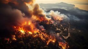 Jeśli chmury pyroCb osiągną znaczne rozmiary i pojawią się gromadnie, przypominają z oddali erupcję wulkaniczną.