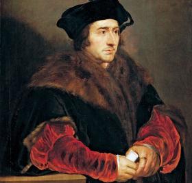 Tomasz Morus, polityk i pisarz, autor słynnej „Utopii”.