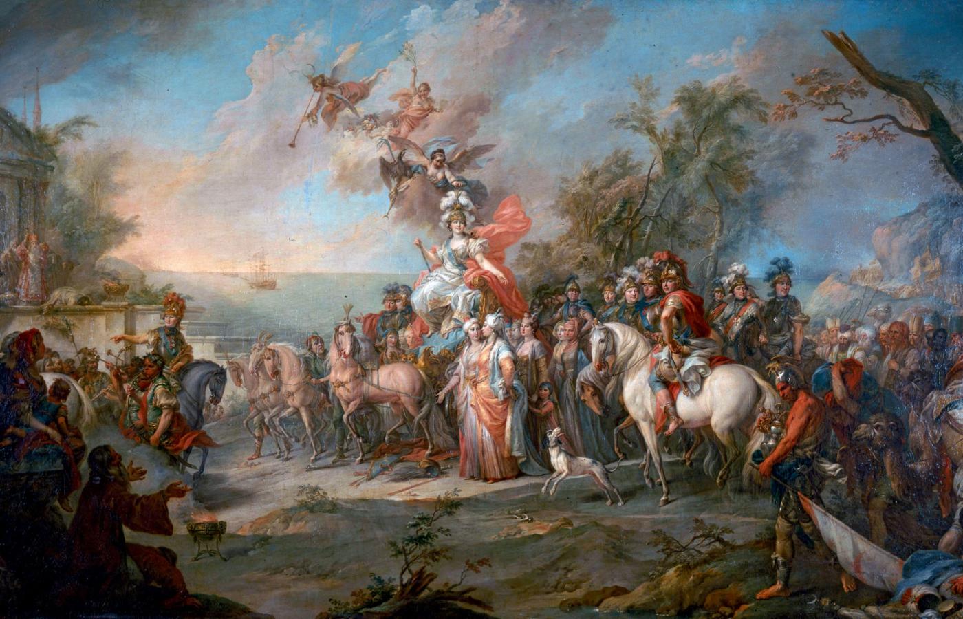 Alegoria Katarzyny II po zwycięstwie nad Turcją, obraz Stefano Torellego z 1772 r.