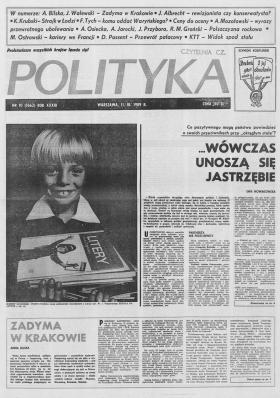 Okładkowy tekst Ewy Nowakowskiej w POLITYCE z 1989 r.
