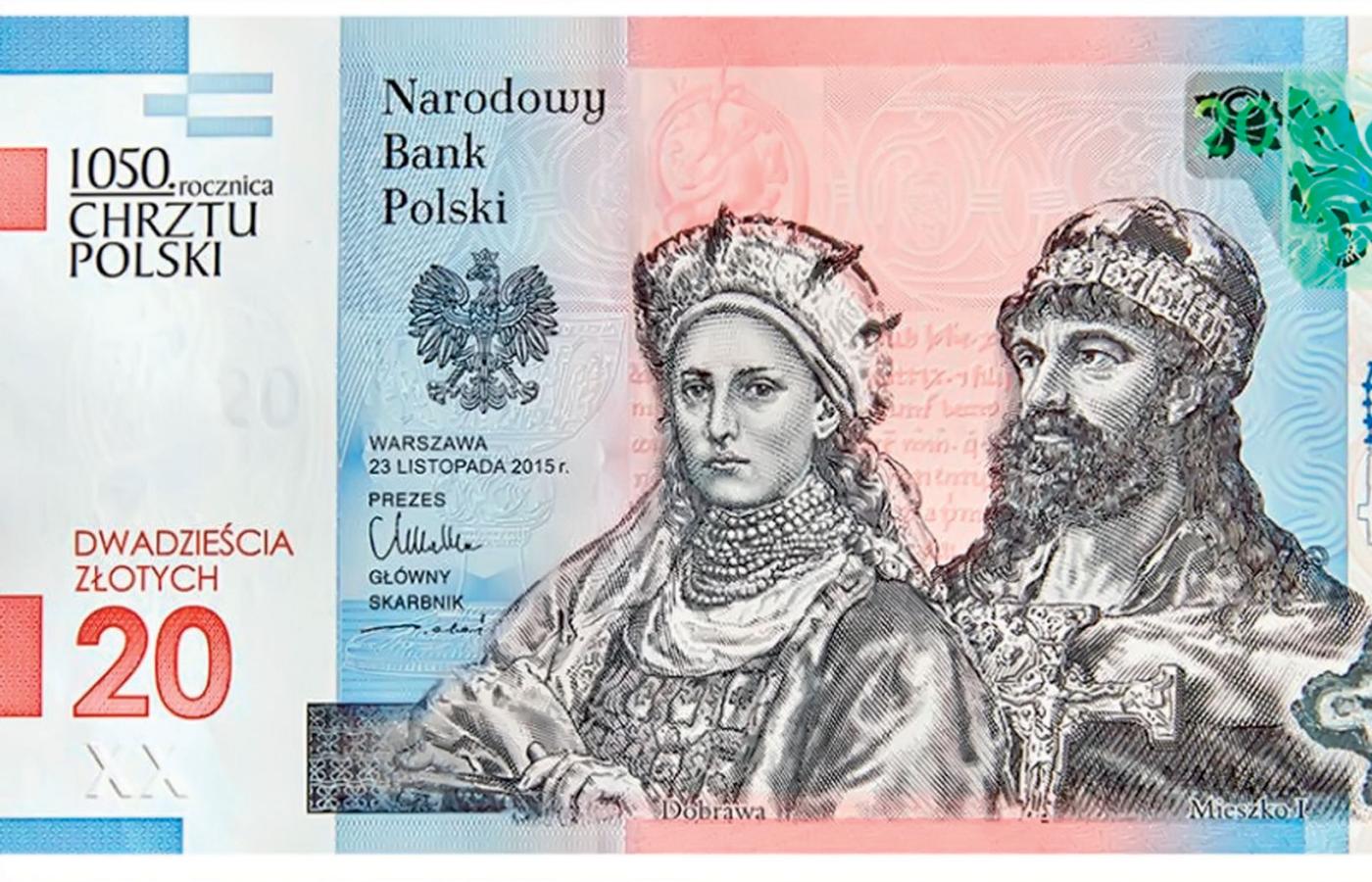 Kolekcjonerski banknot na 1050-lecie chrztu Polski