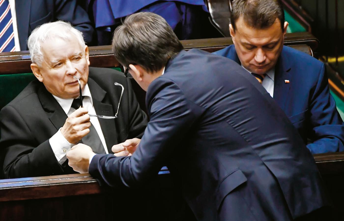 Jarosław Kaczyński, Zbigniew Ziobro i Mariusz Błaszczak.