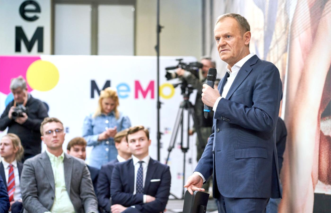 Donald Tusk na spotkaniu z wyborcami w Łodzi