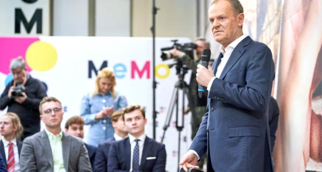 Donald Tusk na spotkaniu z wyborcami w Łodzi