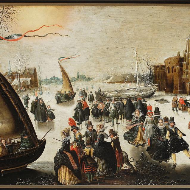 „Ślizgawka na kanale” – obraz namalowany ok. 1615 r. przez Holendra Davida Vinckboonsa, w zbiorach Muzeum Narodowego w Warszawie.