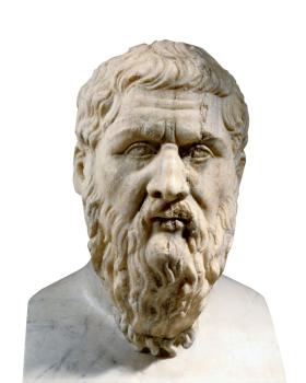 Platon, (ok. 427-347 p.n.e.), jeden z najsłynniejszych greckich filozofów, uczeń Sokratesa, nauczyciel Arystotelesa