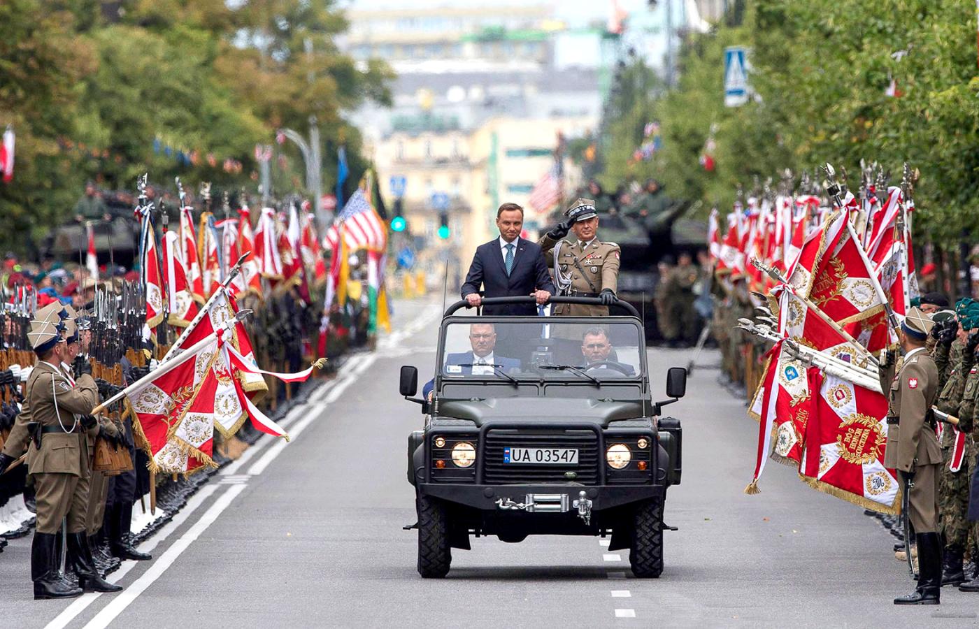 Prezydent Andrzej Duda podczas święta Wojska Polskiego.