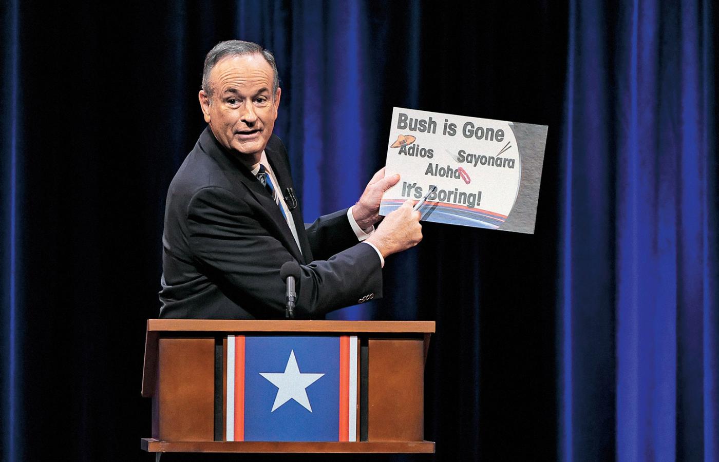 O Reilly w debacie z satyrykiem Johnem Stewartem: „Busha dawno nie ma. To nudne, żeby wciąż obciążać go za wszystkie błędy.”