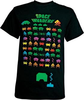 Koszulka z symbolami z gry Space Invaders