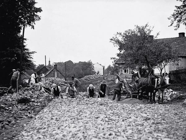 Budowa drogi Kraków–Wieliczka–Lwów, wrzesień 1935 r.