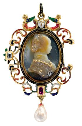 Kamea z wizerunkiem Bony, dzieło złotnika z Werony Gian Giacomo Caraglio, XVI w.