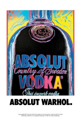 Andy Warhol w 1985 r. stworzył graficzną wariację na temat butelki popularnego alkoholu.