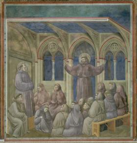 Święty ukazuje się mnichom w Arles.