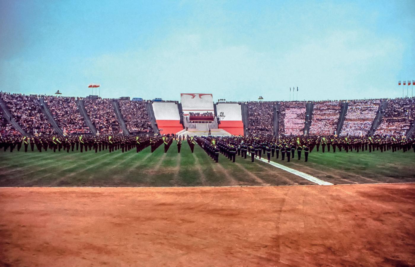 35. rocznica Manifestu PKWN, wiec na Stadionie X-lecia w Warszawie, 1979 r.