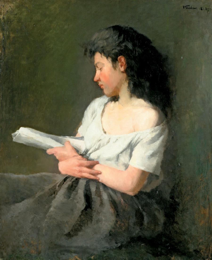 Wilhelm Truebner, „Czytająca dziewczyna”, 1871 r.