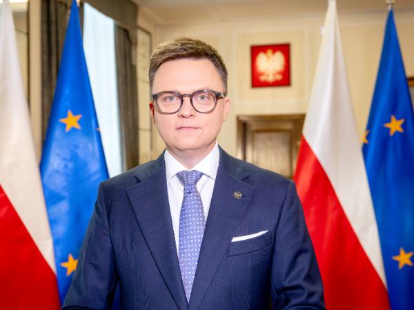 Szymon Hołownia wygłasza orędzie, 16 maja 2024 r.