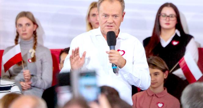 Donald Tusk podczas spotkania we Wrocławiu