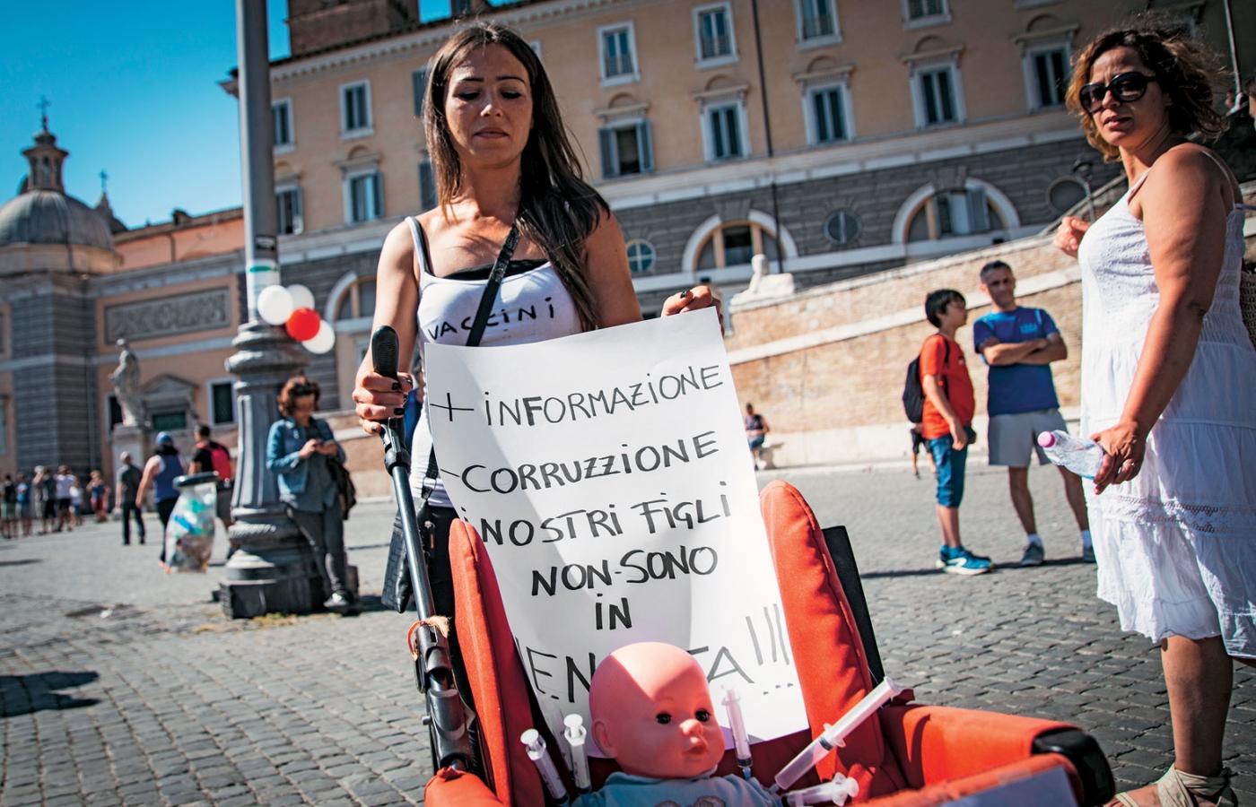 Włoski protest przeciwko obowiązkowym szczepieniom