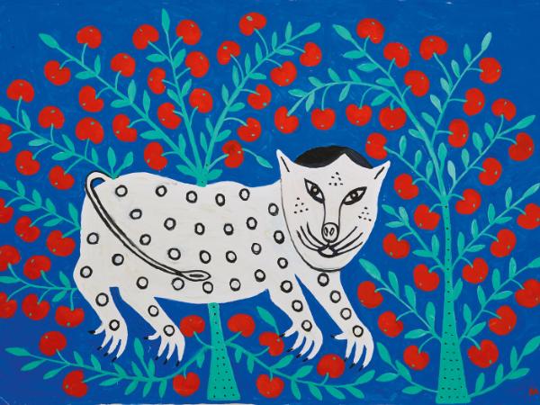 Maria Prymaczenko „Wszedł tygrys do sadu i zachwyca się, że jabłonie obrodziły, jabłek zatrzęsienie”, 1994 r.