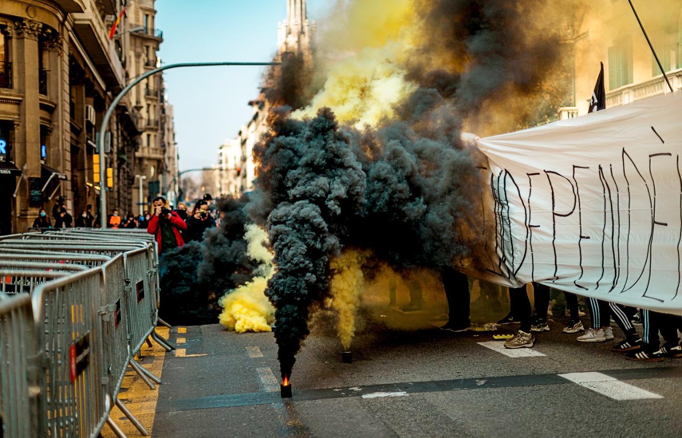 Demonstracje studentów w Barcelonie