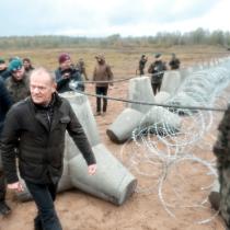 Donald Tusk w Orzyszu, 14 października 2024 r.