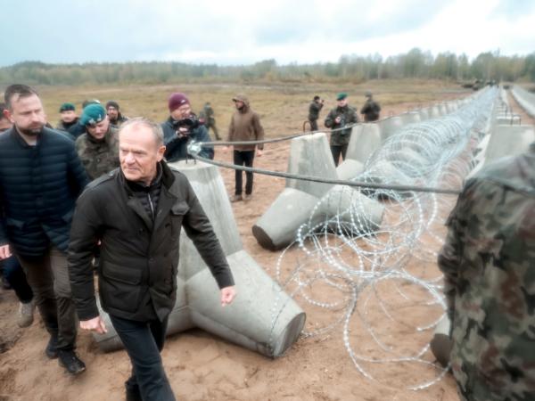 Donald Tusk w Orzyszu, 14 października 2024 r.