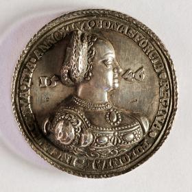 Wizerunek Bony na srebrnym medalu autorstwa Giovanniego Jacopo, 1546 r.