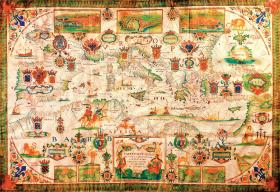 XVII-wieczna mapa obszaru Morza Śródziemnego wyobrażająca Europę, Afrykę i Barbarię