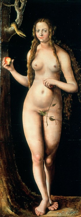 Ewa, fragment obrazu Lucasa Cranacha „Adam i Ewa”.